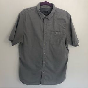 THE NORTH FACE Men’s Grey Striped Short Sleeve Casual Button Down Shirt Sz L/G